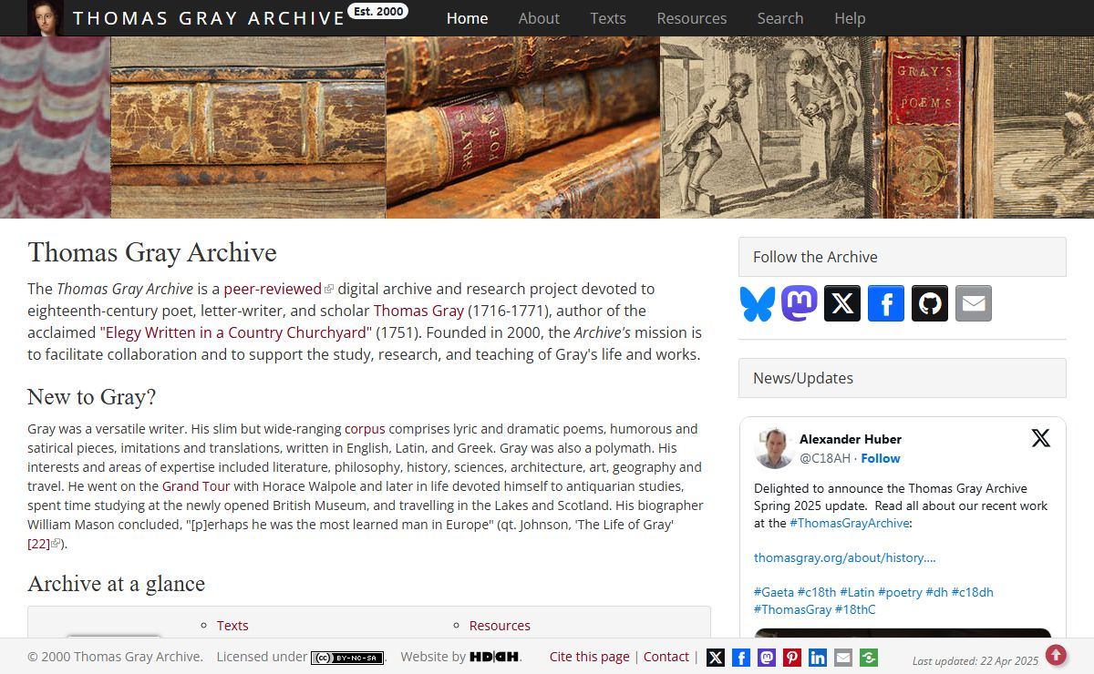 Thomas Gray Archive : Home