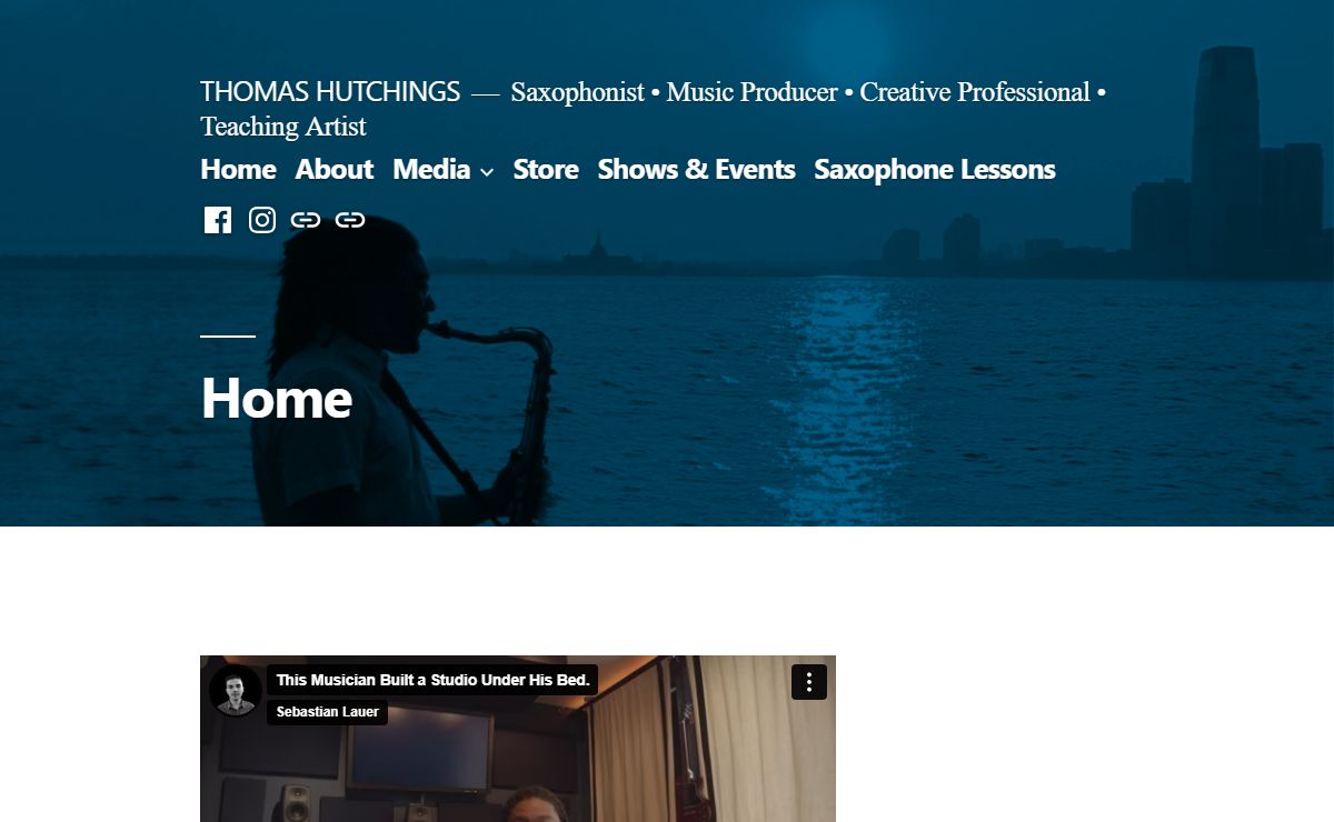 THOMAS HUTCHINGS – Saxophonist • Music Producer • Creative Professional • Teaching Artist