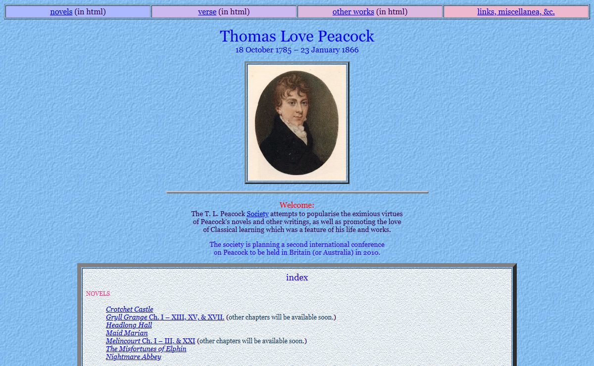The Thomas Love Peacock Society