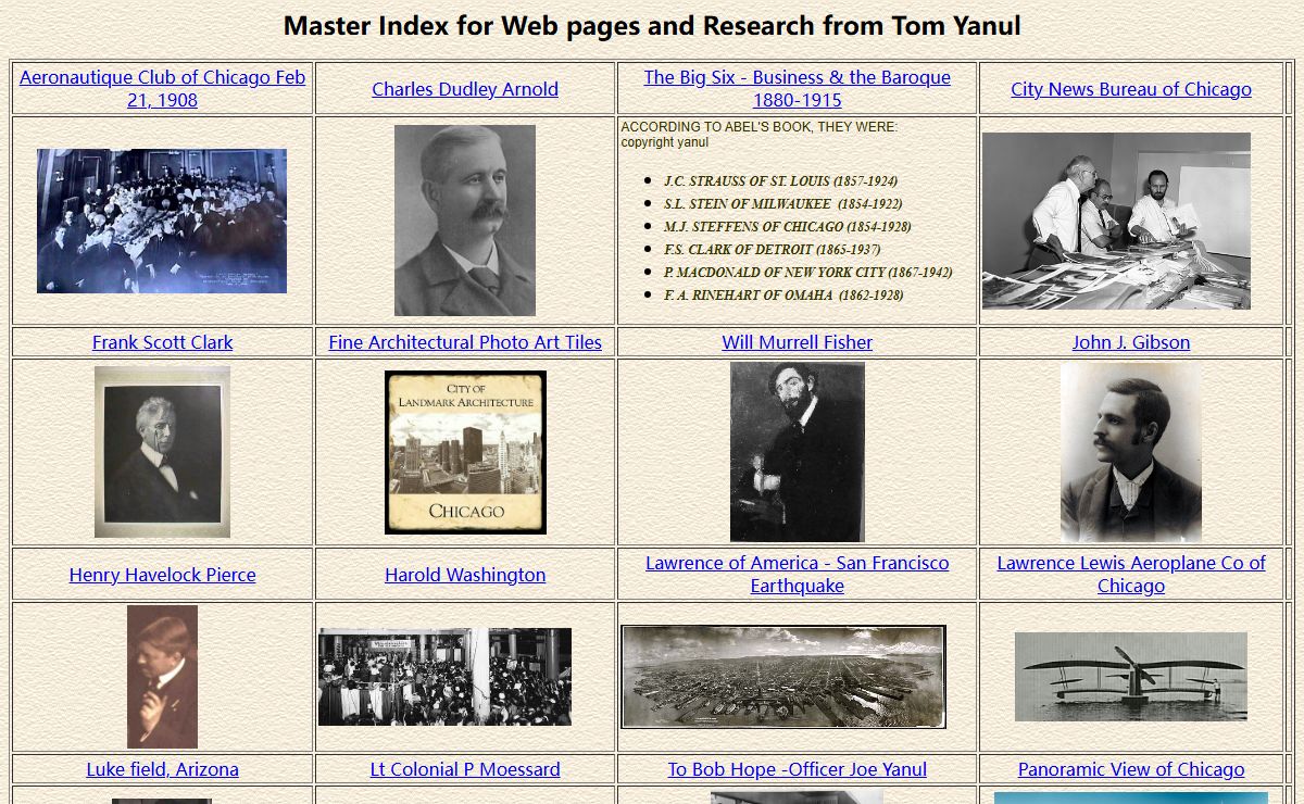Web Pages by Tom Yanul