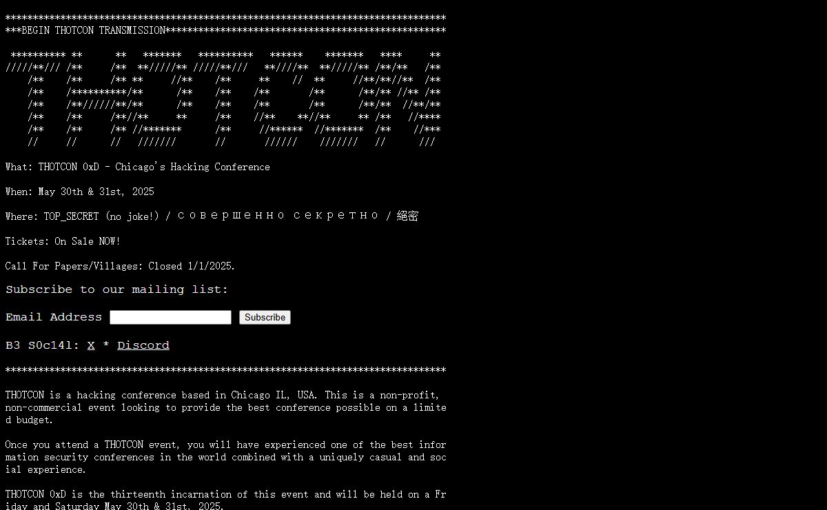 THOTCON - Chicago's Hacking Conference
