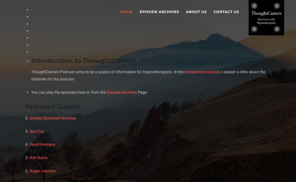 ThoughtCasters Podcast – A Podcast Where Hypnotherapists Are Interviewed
