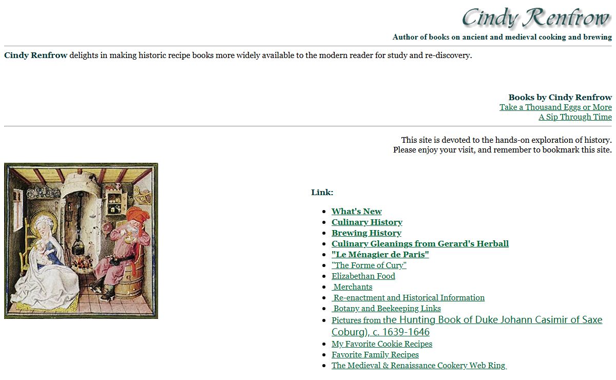 Cindy Renfrow Author of books on ancient and medieval cooking and brewing
