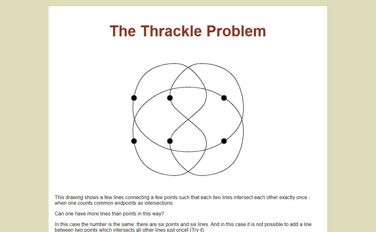 The Thrackle Problem