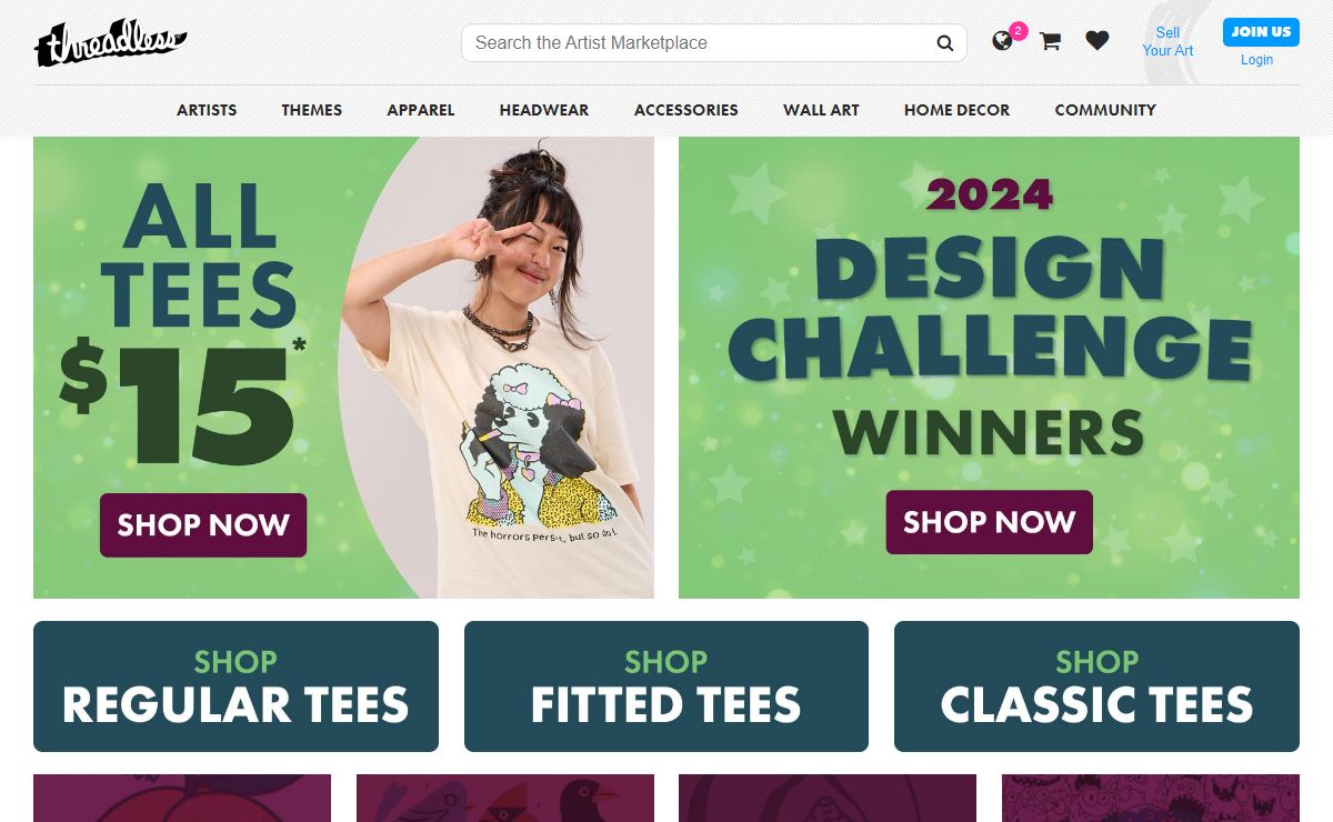All Tees $15 at Threadless