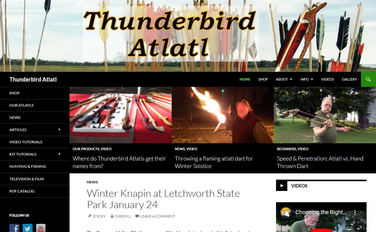 Thunderbird Atlatl | The world's foremost atlatl and dart outfitter