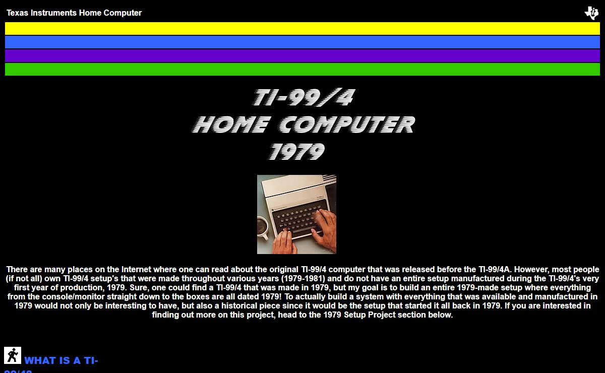 The 1979 TI-99/4 Home Computer