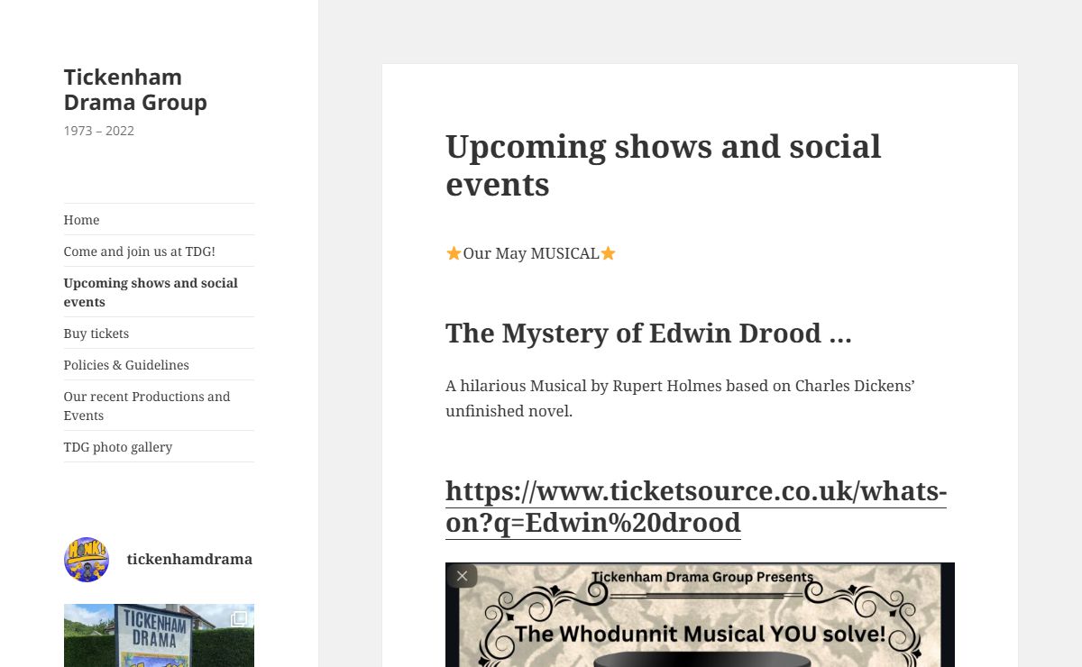 Tickenham Drama Group – 1973 – 2022