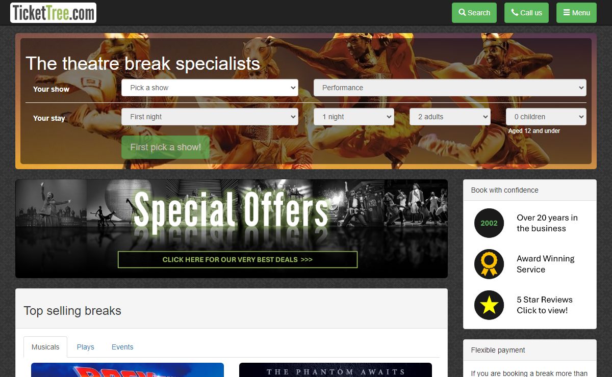 London Theatre Breaks | Award Winning Service | TicketTree.com