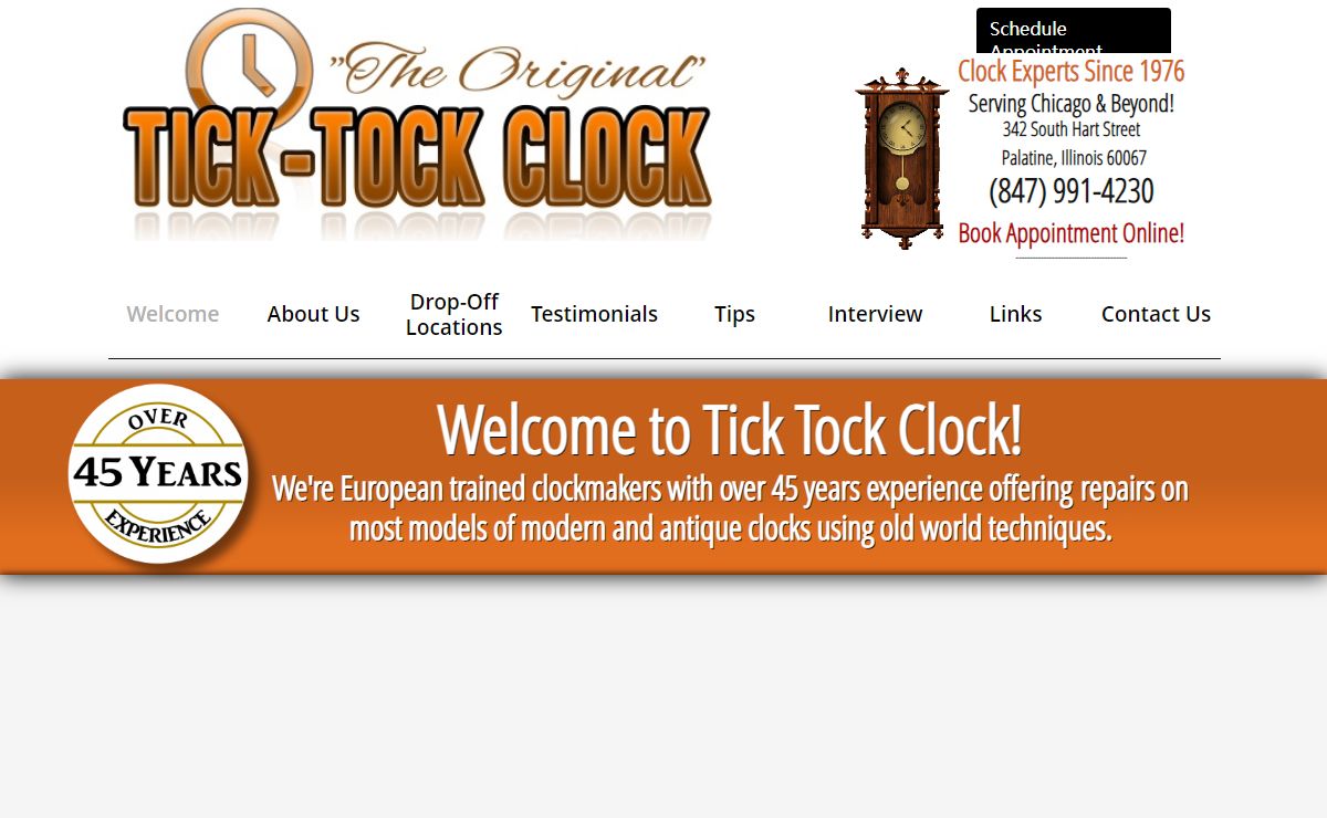 Tick Tock Clock, Chicago Clock Repair