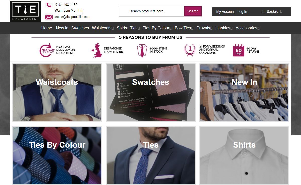 Men's Wedding Ties, Waistcoats & Cravats | Tie Specialist UK
