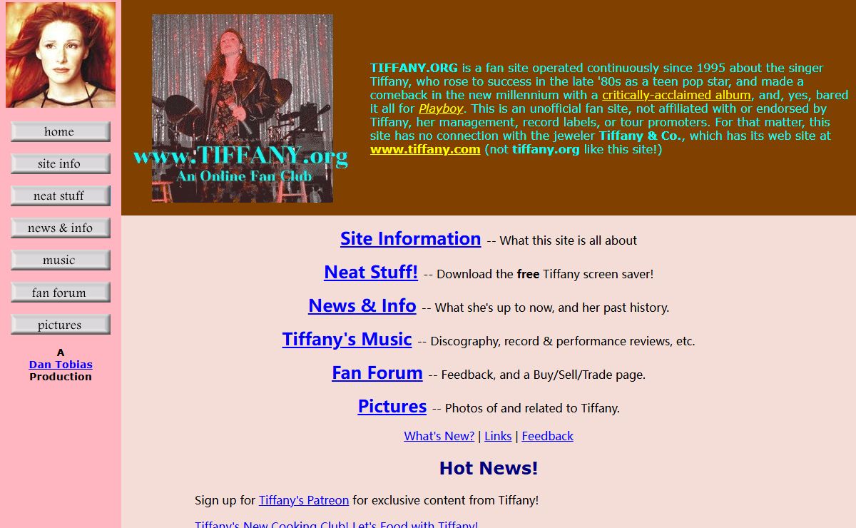 www.TIFFANY.org -- An Online Fan Club