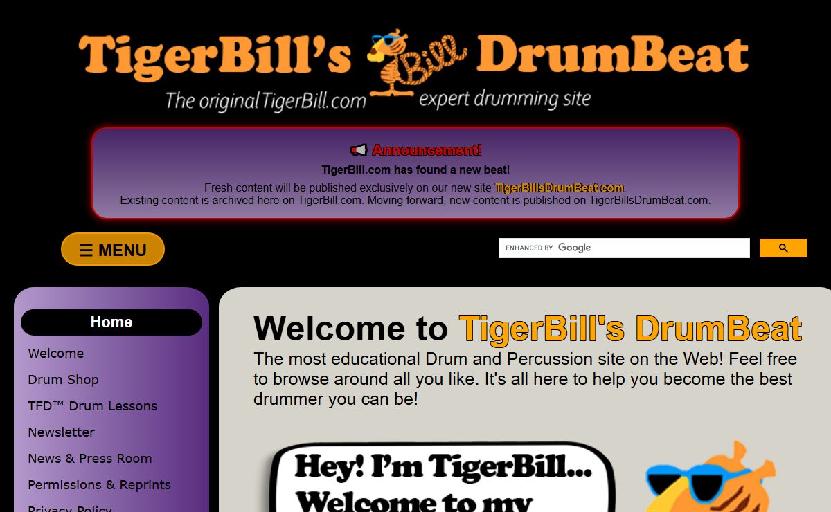 Tiger Bill's Drum Beat drum blog site for Expert Advice on Drumming and Percussion.