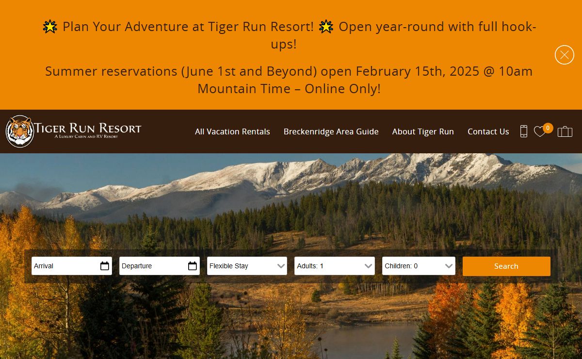 Breckenridge Cabin Rentals & RV Lots| Tiger Run Resort