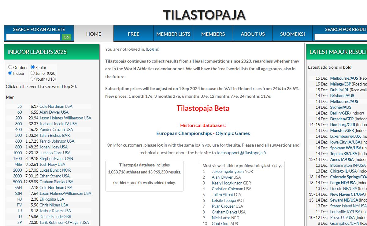 Tilastopaja Oy Track and field statistics