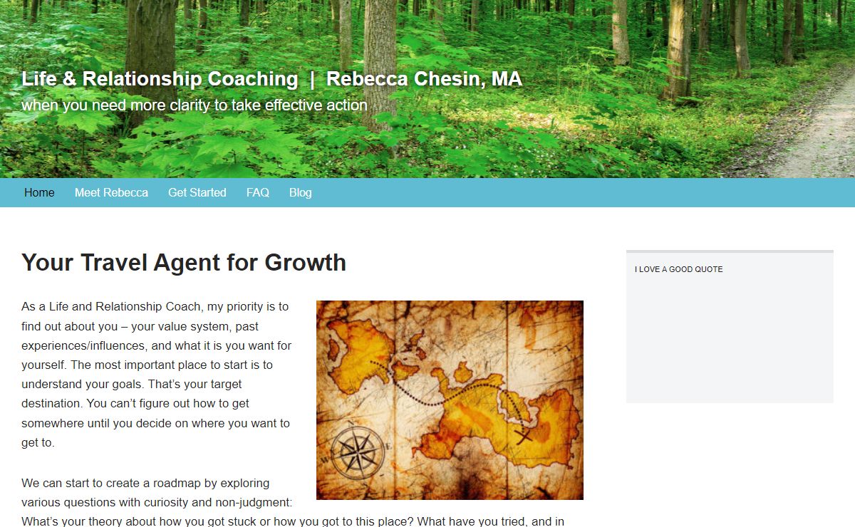 Your Travel Agent for Growth - Life & Relationship Coaching  |  Rebecca Chesin, MA