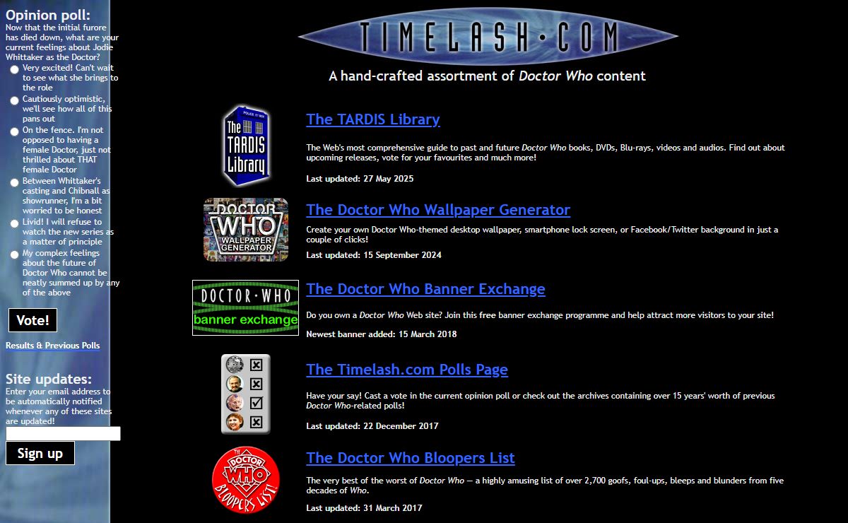 Timelash.com: An unofficial Doctor Who site