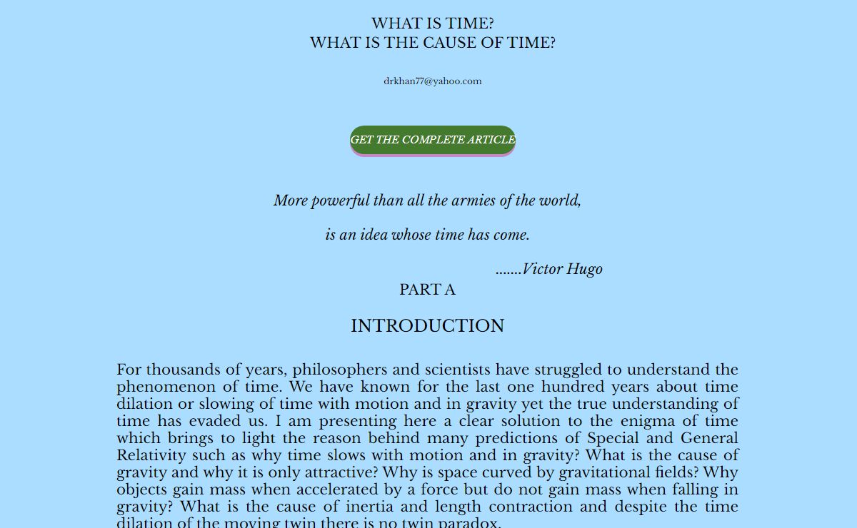 What is time | Timephysics
