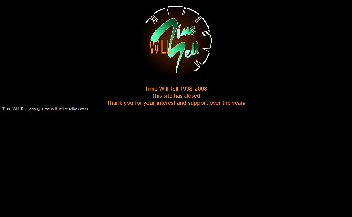 Time Will Tell Home Page