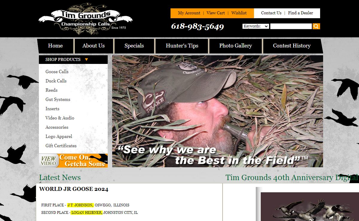 Goose Calls and Duck Calls by Tim Grounds and Hunter Grounds Waterfowl Game Calls World Goose Calling Champions_RS