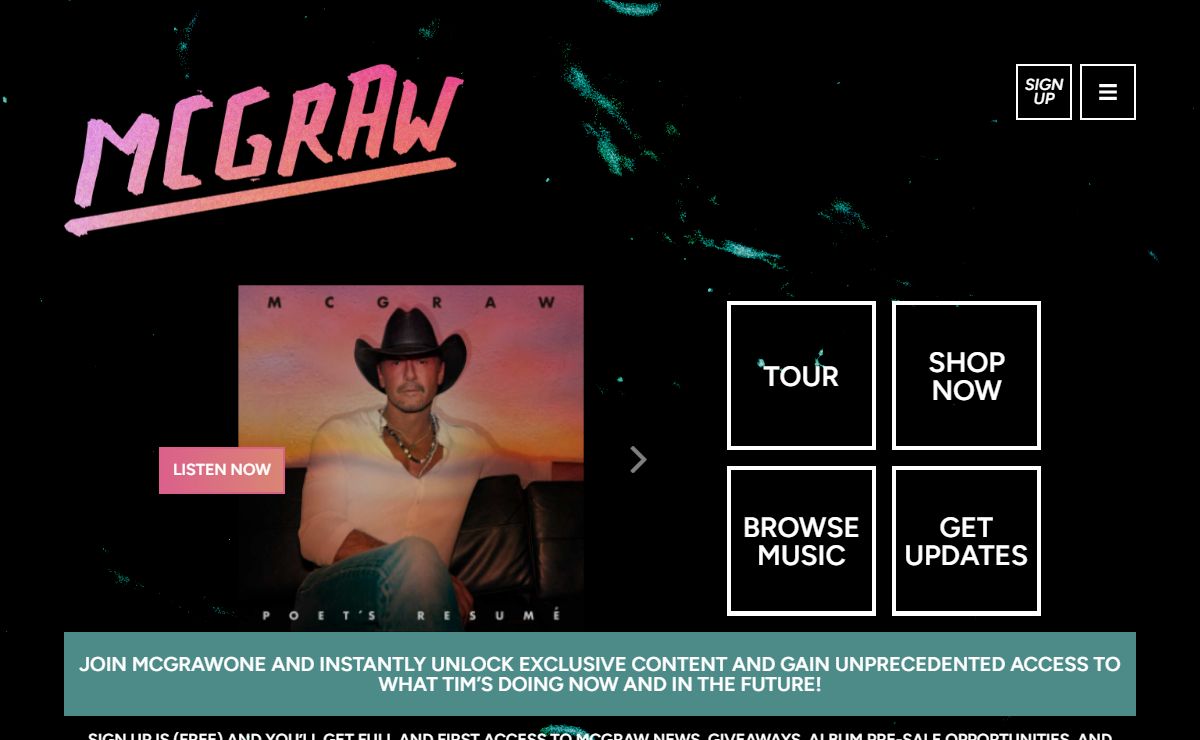 Official Website of Tim McGraw