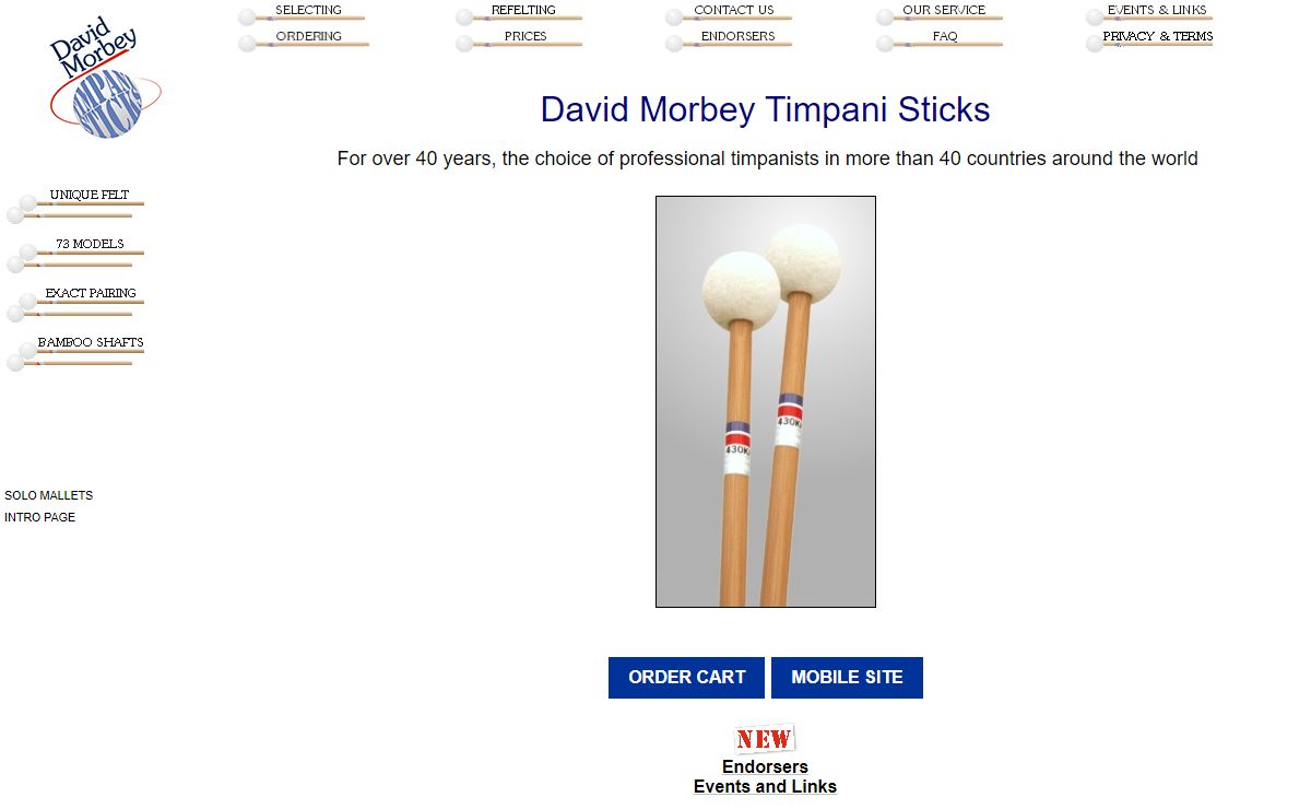 David Morbey Timpani Sticks and Timpani Mallets