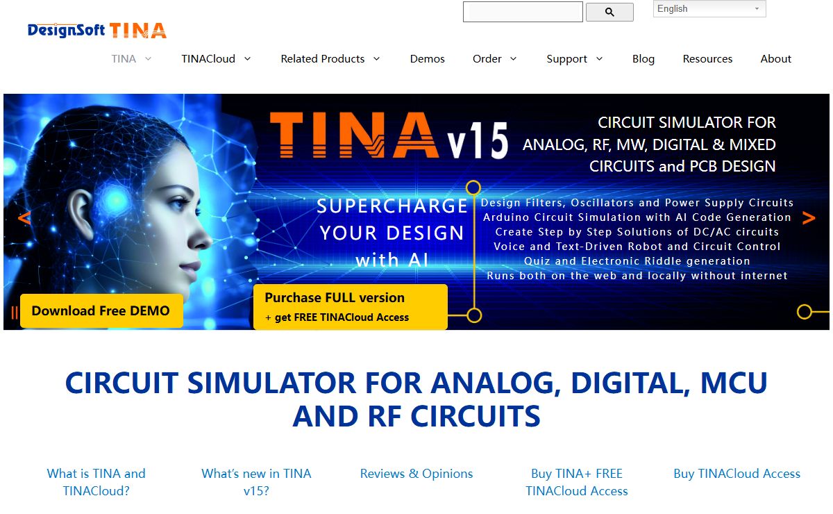 Online-Offline Circuit Simulator for Analog, Digital & MCU Circuits
