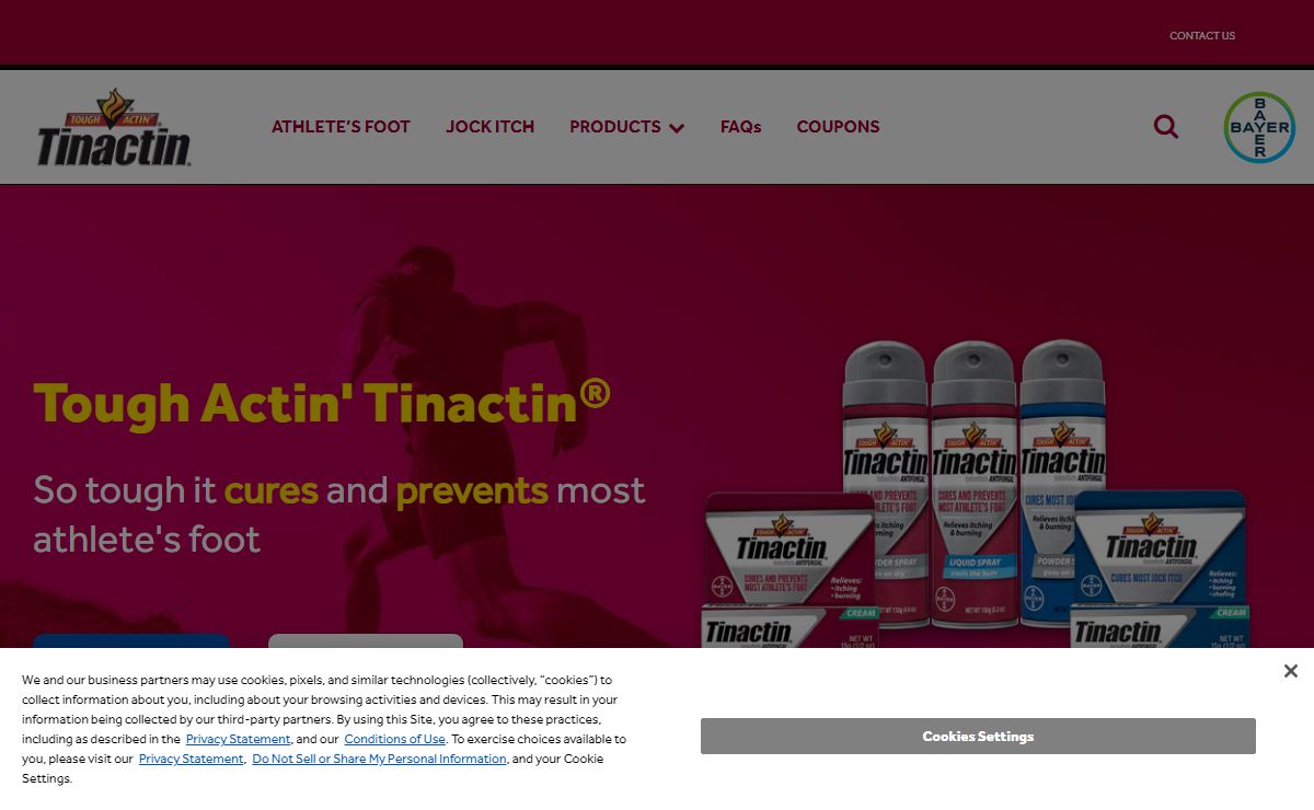 Cures and Prevents Most Athlete's Foot | Tinactin®