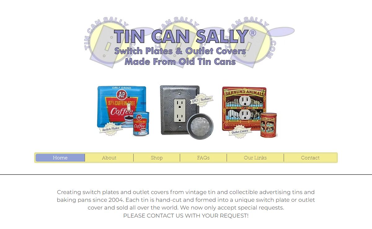 Tin Can Sally Custom Switch Plates Made From Vintage Tins