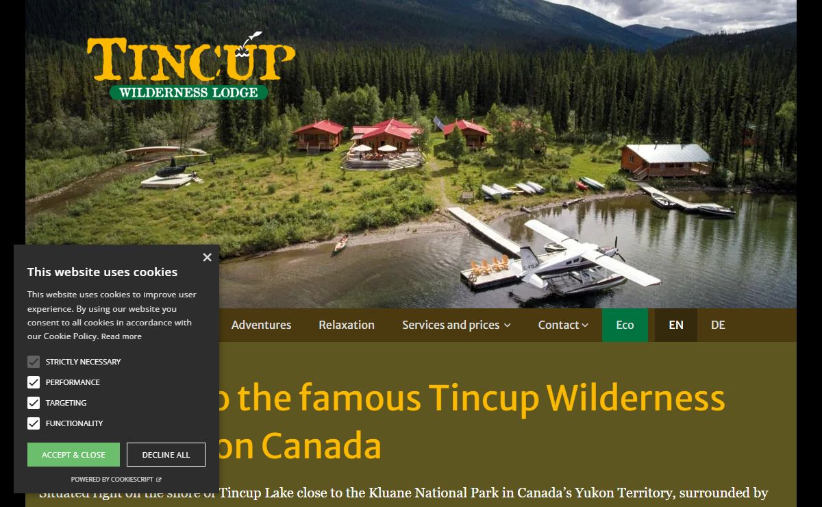 Home: Welcome to the famous Tincup Wilderness Lodge, Yukon Canada
