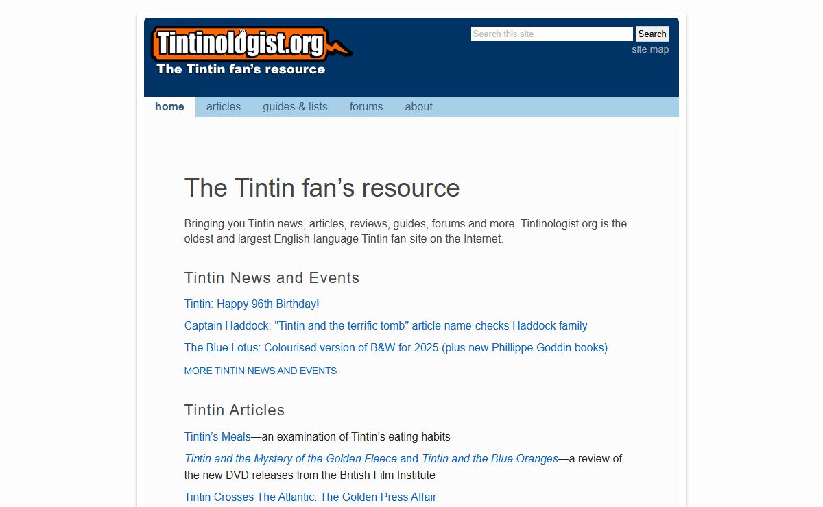 Tintinologist.org: The Tintin fan's resource