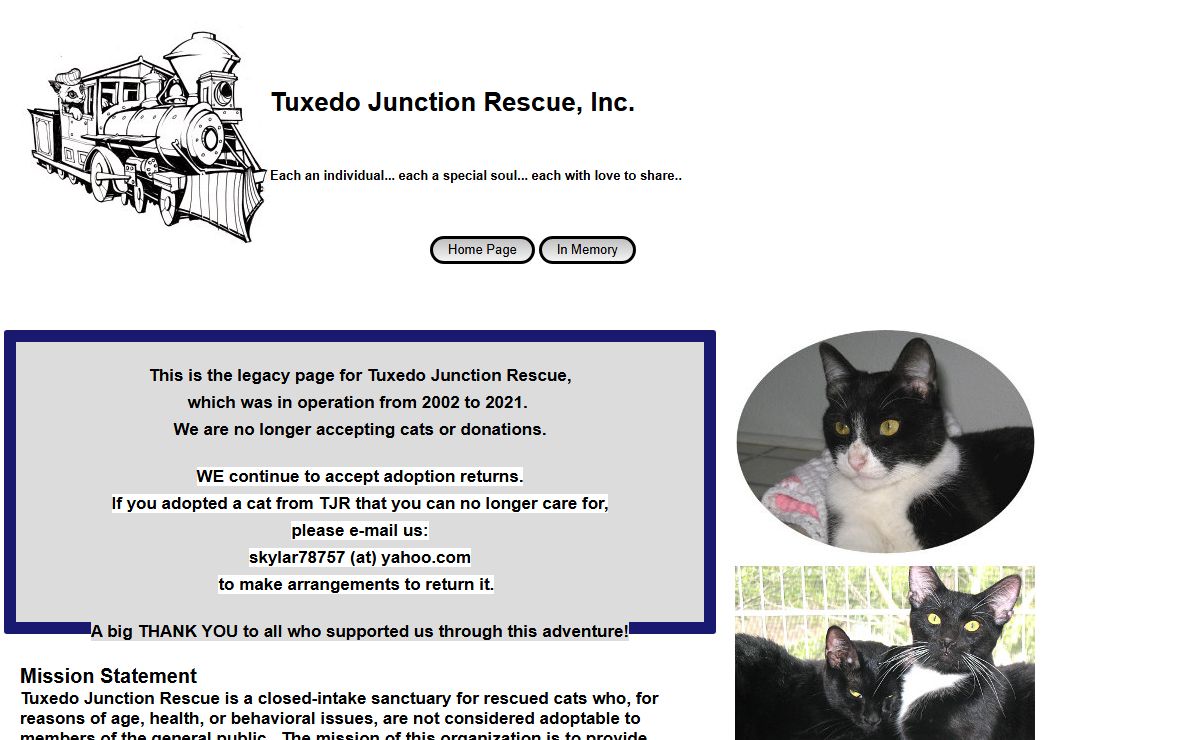 Tuxedo Junction Rescue- Austin, TX Main page