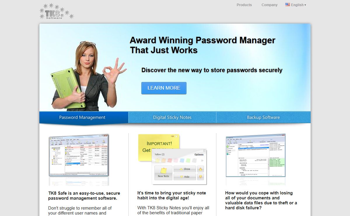 TK8 Software | Password Manager, Digital Sticky Notes, PC Backup Software