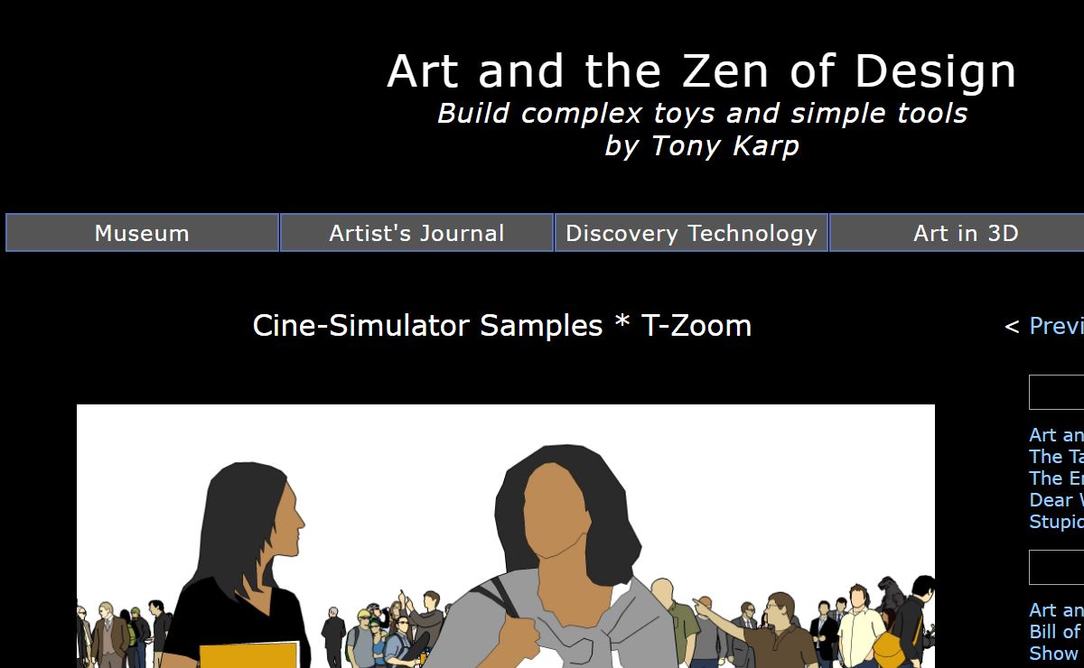 Cine-Simulator Samples * T-Zoom - - Art and the Zen of Design - -
