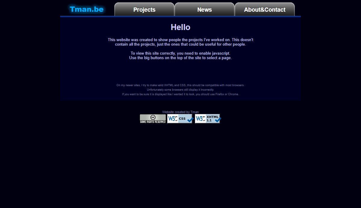 Tman's website - Index