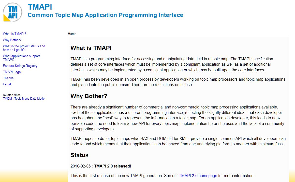 TMAPI - Common Topic Map Application Programming Interface
