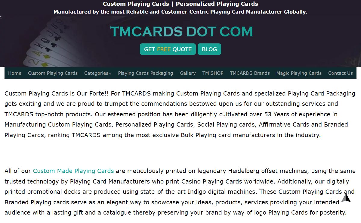 Customized Playing Cards Manufacturer | www.tmcards.com