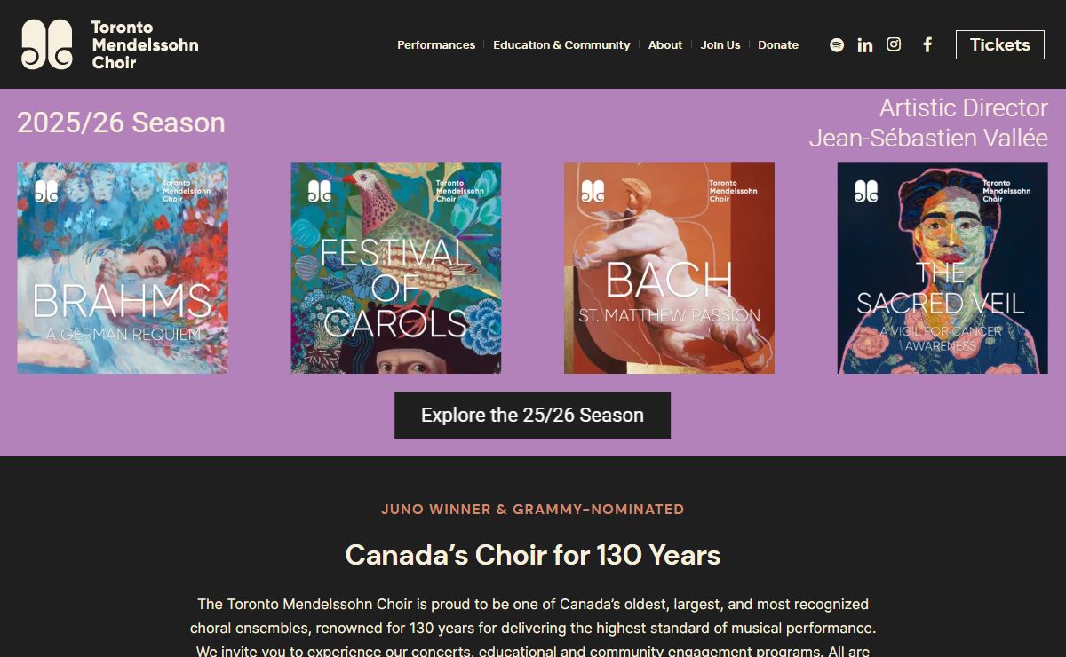 Homepage - Toronto Mendelssohn Choir