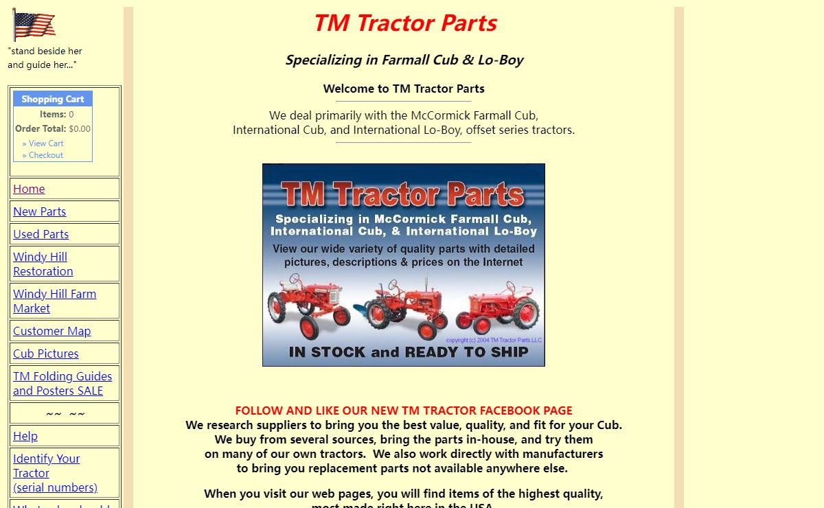 TM Tractor Parts Quality New and Replacement Parts for McCormick Farmall Cub, International Cub, and International Lo-Boy