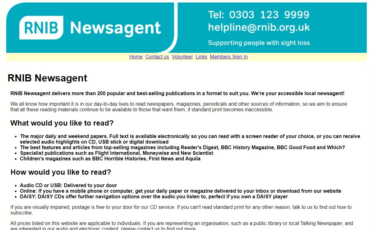 Welcome to National Talking Newspapers and Magazines