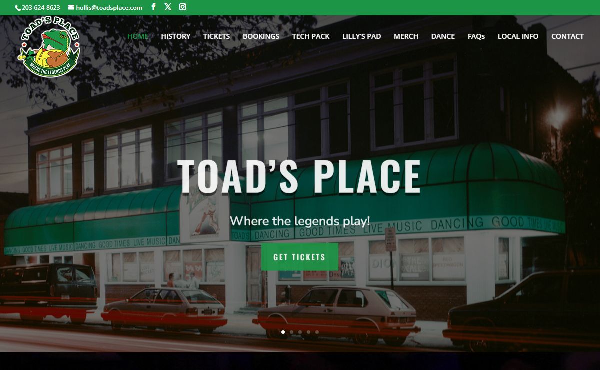 Toad's Place - Where the legends play!