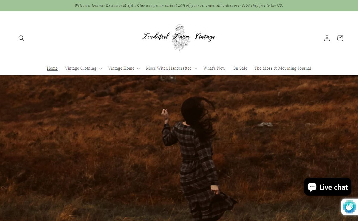Toadstool Farm Vintage Online Clothing and Home Goods