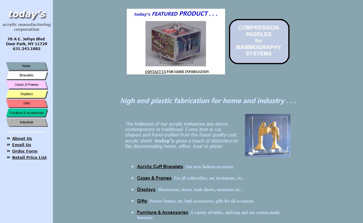 Today's Acrylic Mfg. Corp. Home Page