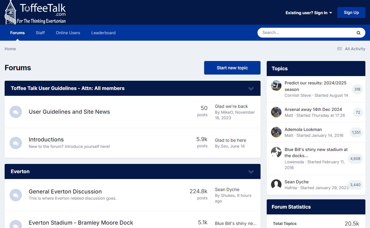 Forums - .:ToffeeTalk:. - Everton FC Forums For The Thinking Evertonian