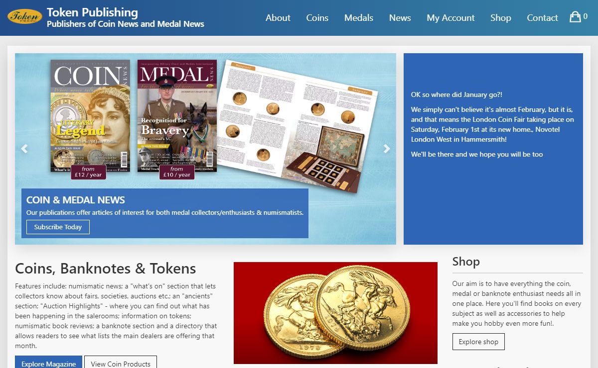 Coin, Banknote and Medal Collector’s Magazines. Token Publishing – Numismatic Interest