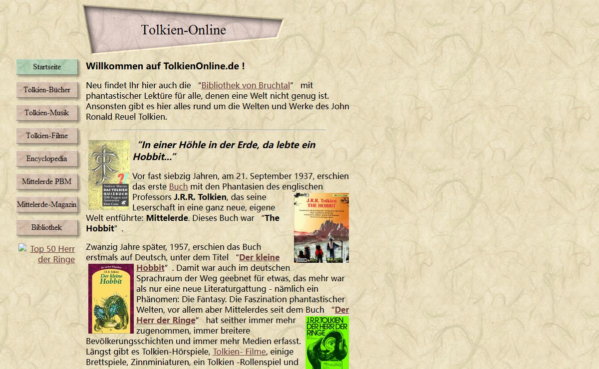 Tolkien-Online - Tore zu Welten der Phantasie