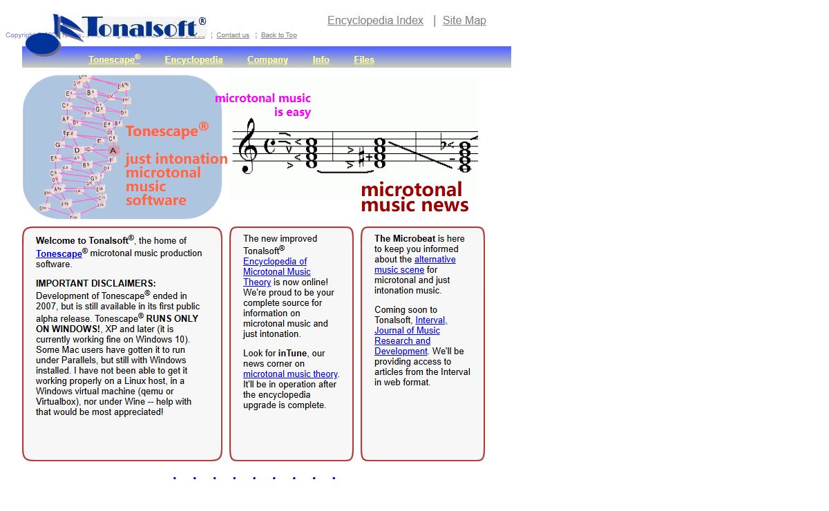 Tonalsoft®: Tonescape® - microtonal just-intonation electronic music software
