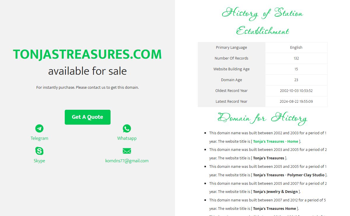 Tonja's Treasures Home - TONJASTREASURES.COM