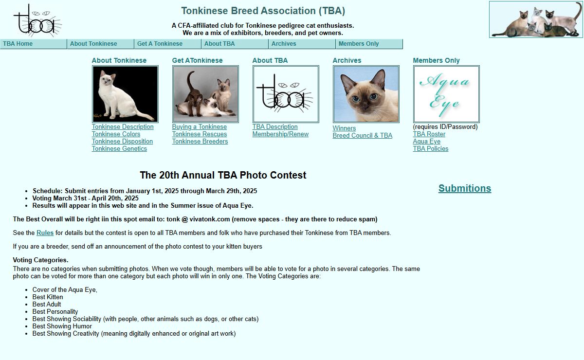 Tonkinese Breed Association: Tonkinese Pedigree Cats
