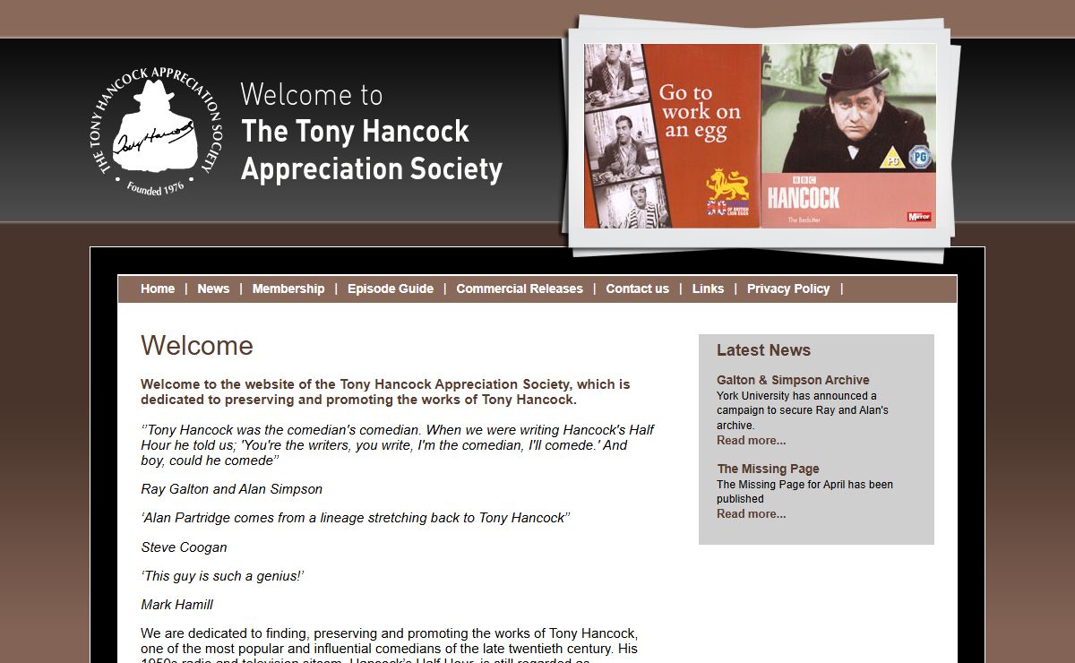 Tony Hancock Appreciation Society - Home